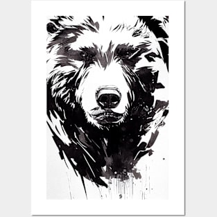 Bear Grizzly Wild Nature Free Spirit Art Brush Painting Posters and Art